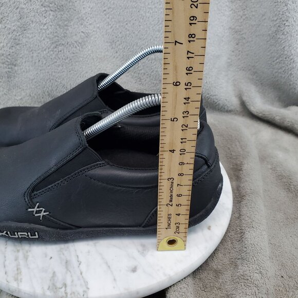 Kuru Shoes Womens Size 8 Wide Kivi Black Leather Slip-On Anatomical Toe Clogs - Picture 4 of 9